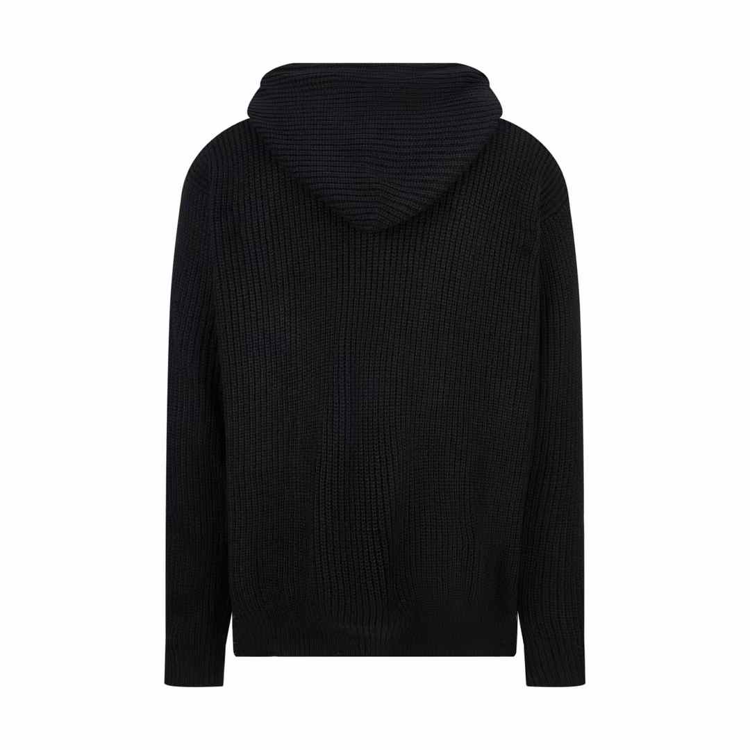 Celine hooded sweater made of ribbed wool black