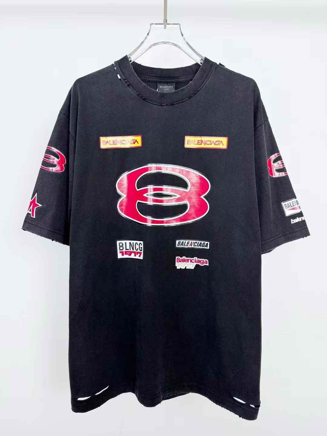 Balenciaga Oversized Distressed Logo T-Shirt