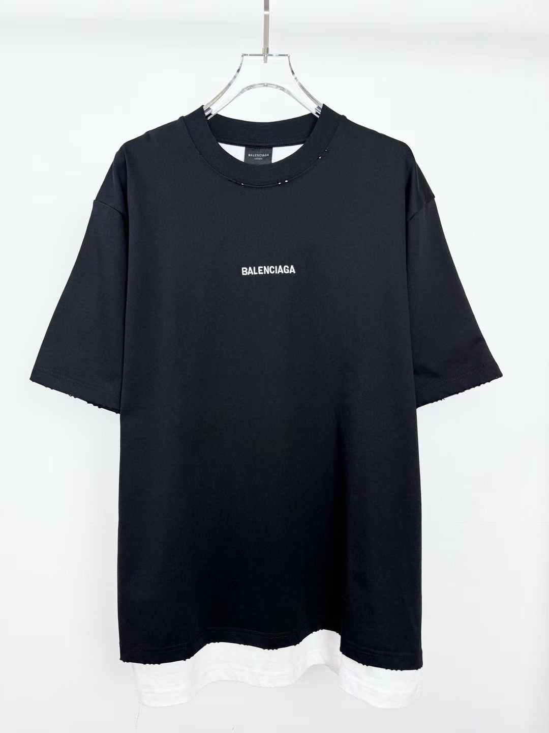 Balenciaga Black & White Oversized Fit T-shirt.