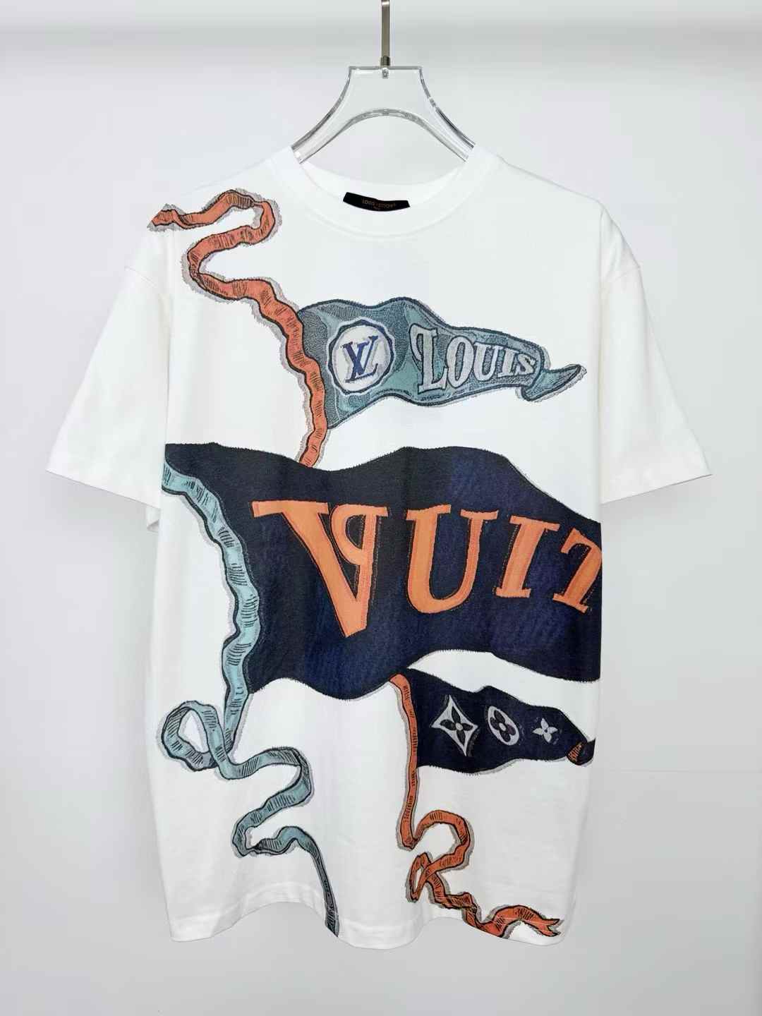 LV Intarsia Graphic T-shirt featuring the LV Club Flags motif.