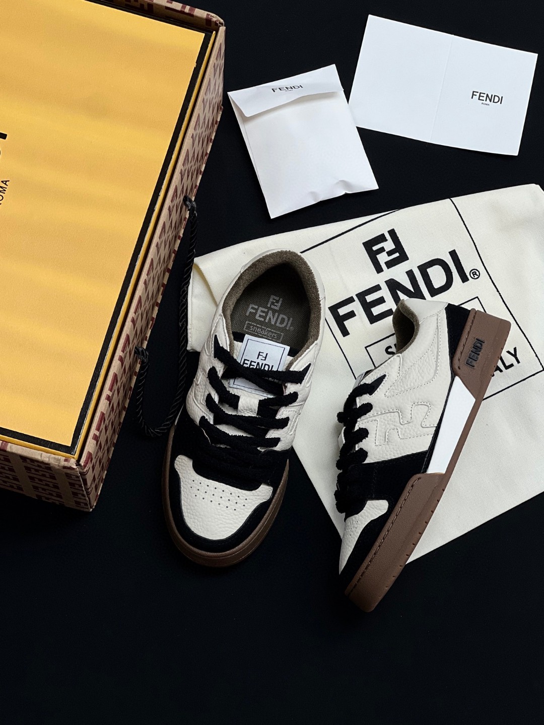Fendi Match low-top sneakers black and white