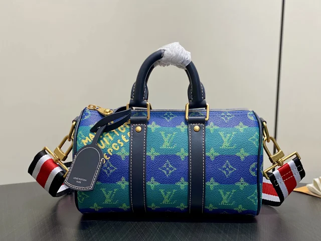 LV Original M25786 Blue Colorblock M46271 Men's Pillow Bag