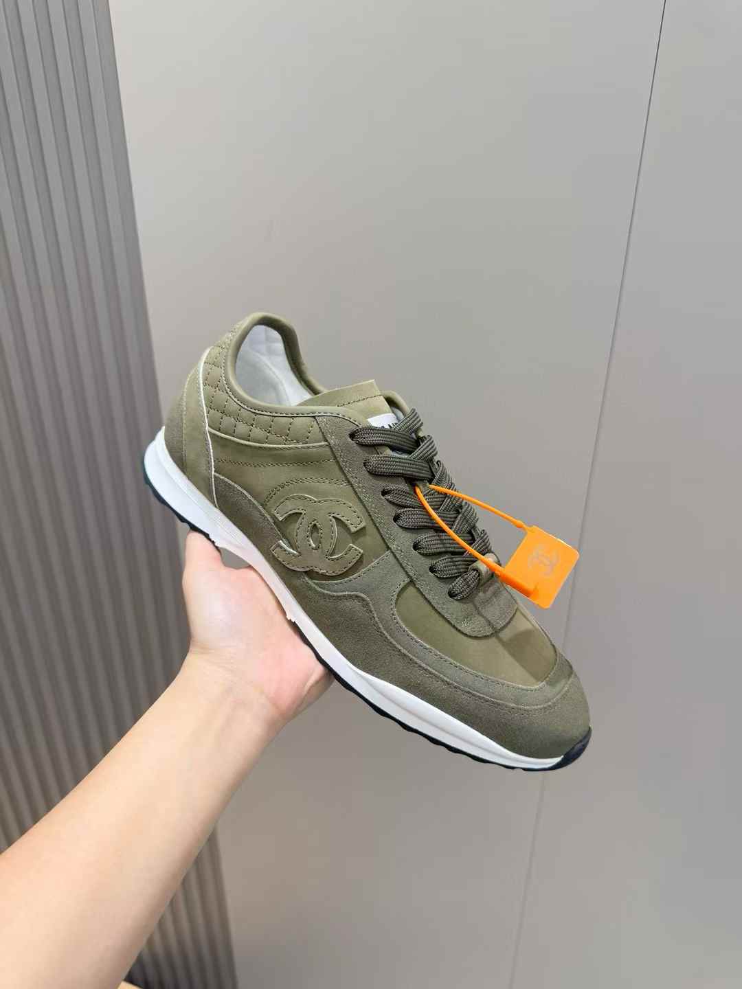 Chanel Suede and Leather CC Low-Top Sneaker
