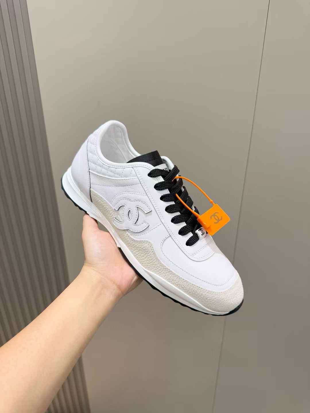Chanel Suede and Leather CC Low-Top Sneaker