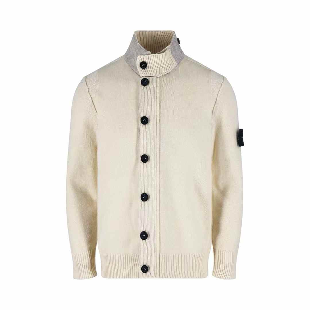 Stone Island Winter Cotton Cardigan in Natural