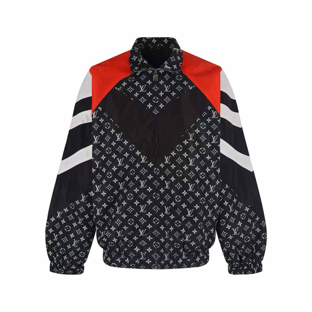 LV Monogram Printed Nylon Tracksuit Top.