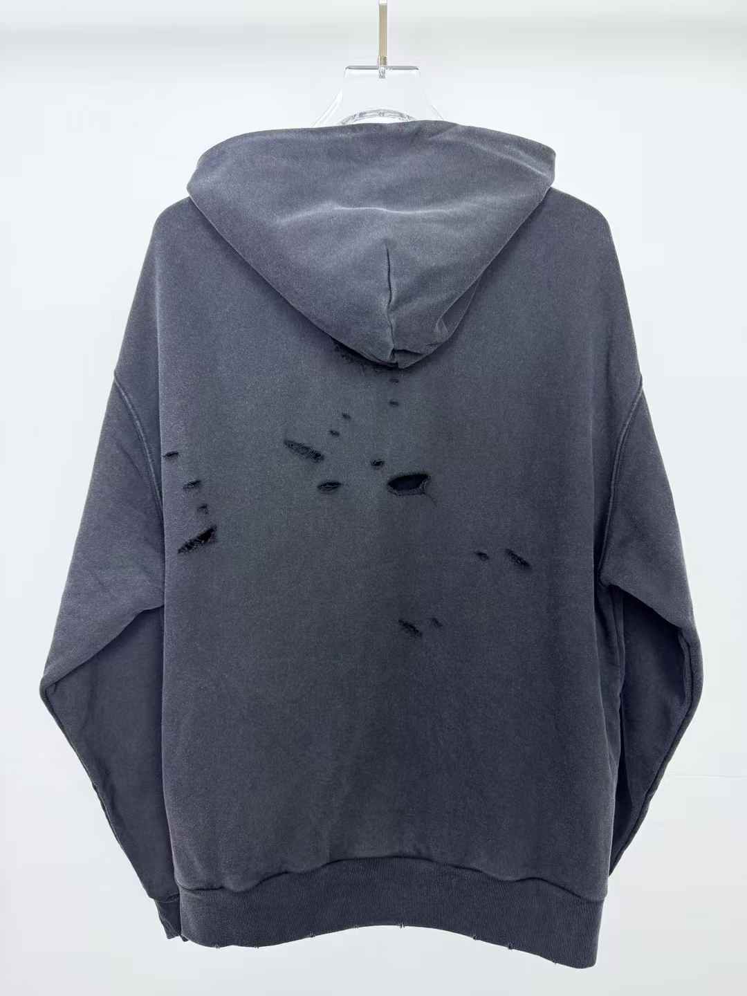 Balenciaga logo-print destroyed hoodie