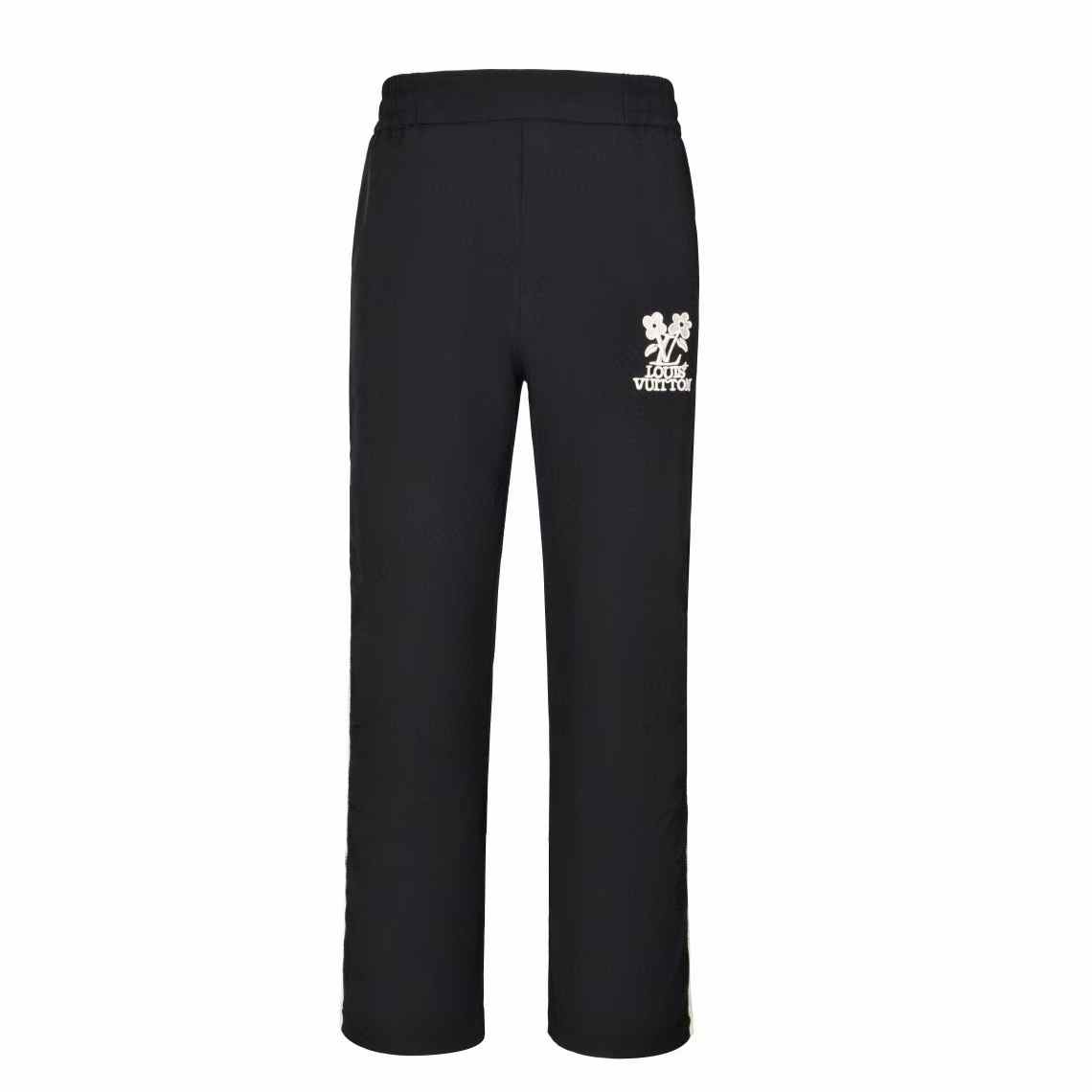 LV Embroidered Technical Track Pants in black