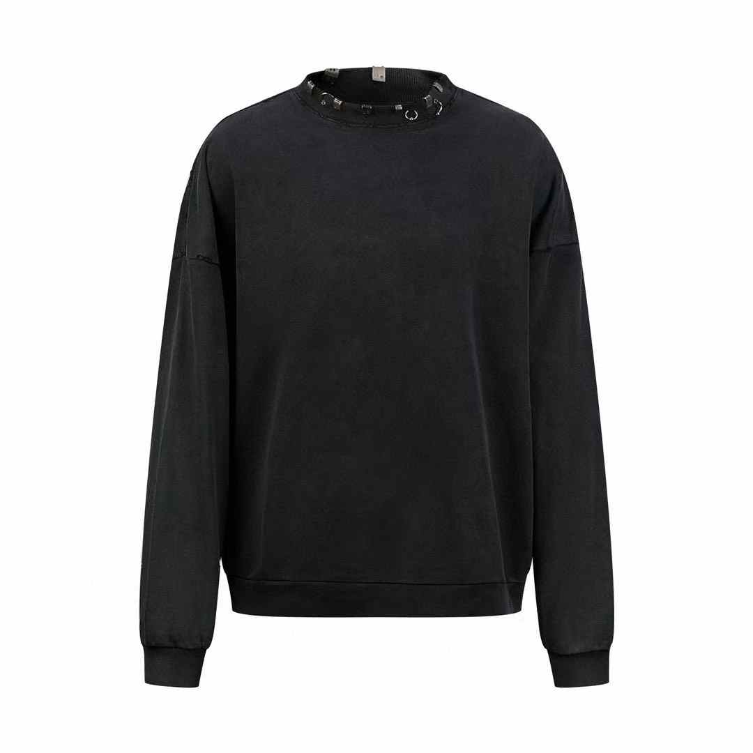 Balenciaga Pierced Round Oversized Sweatshirt in black