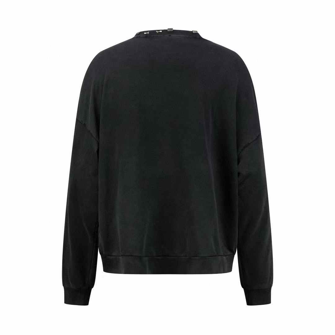 Balenciaga Pierced Round Oversized Sweatshirt in black