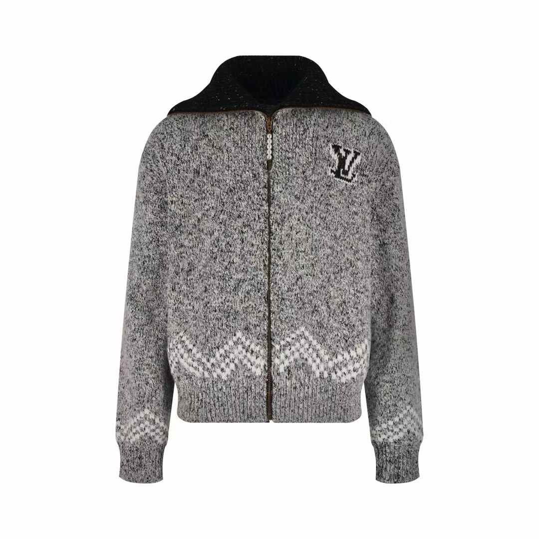 LV 1AIMD0 Zippered Knitted Blouson