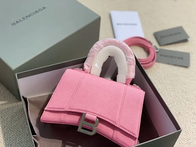 BALENCIAGA Parisian HOURGLASS women's small denim hourglass bag