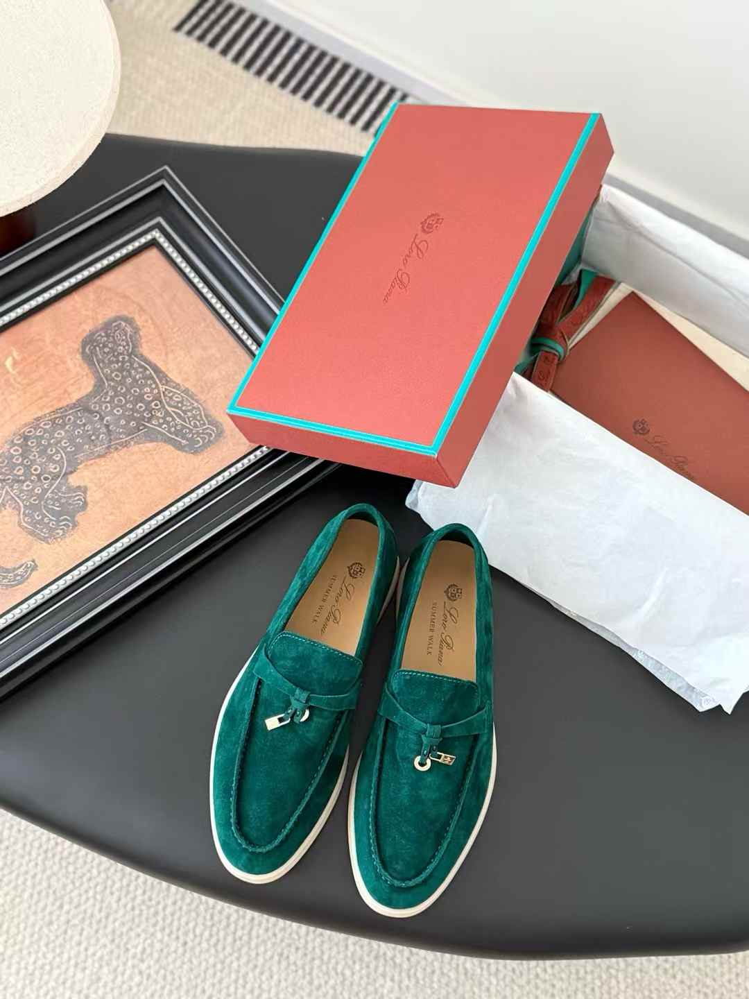 Loro Piana Summer Charms Walk Loafer green