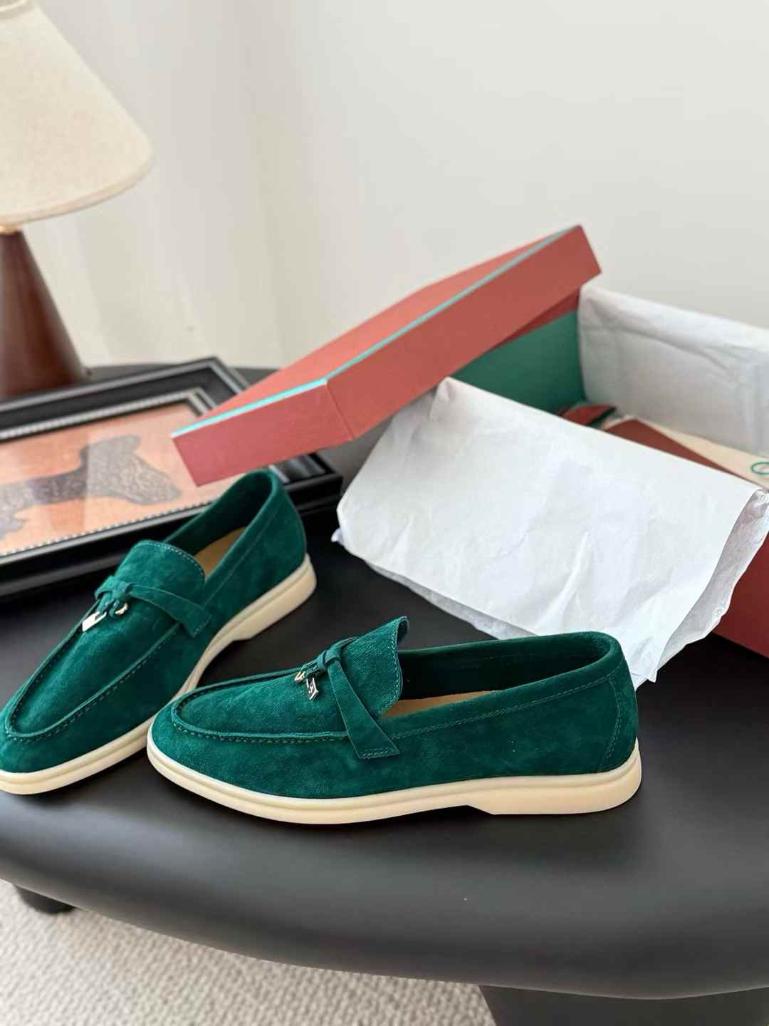 Loro Piana Summer Charms Walk Loafer green