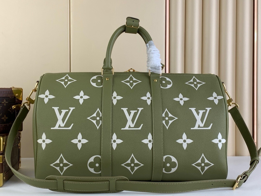 LV green and white bag