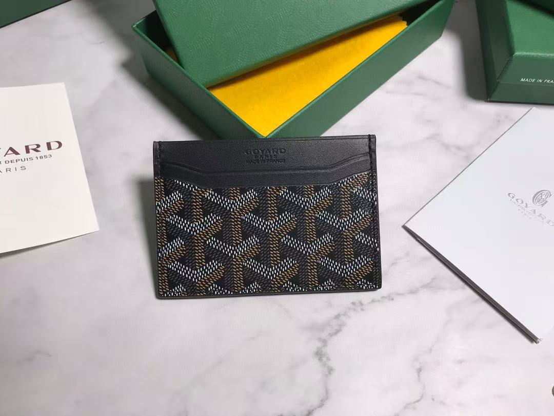 Goyard SAINT-SULPICE CARD WALLET intials black