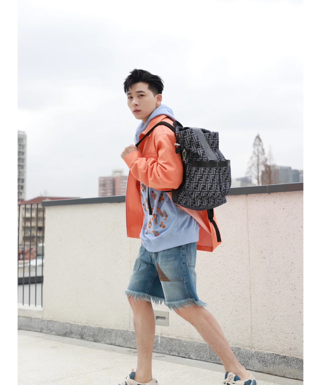 Fendi's medium-sized antique flower backpack
