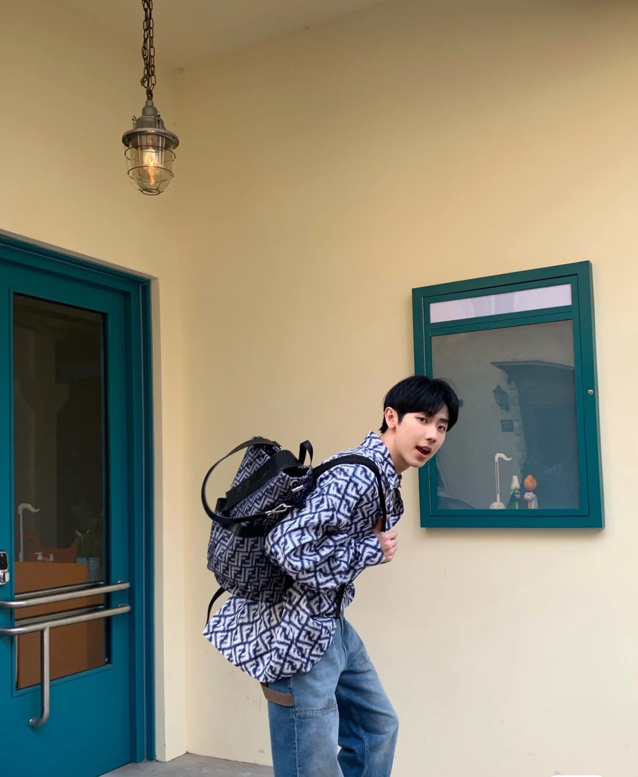 Fendi's medium-sized antique flower backpack