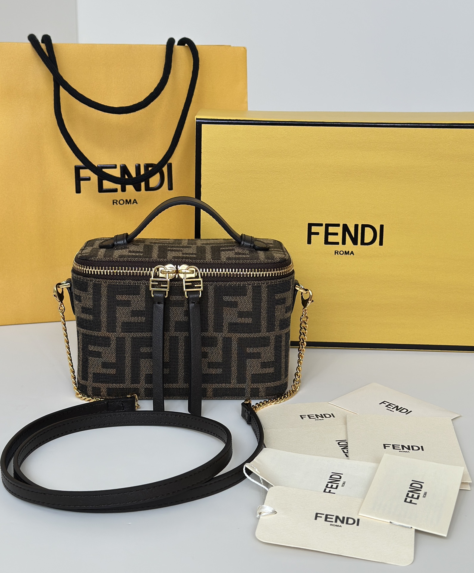 Fendi Vanity FF-pattern top-handle shoulder bag