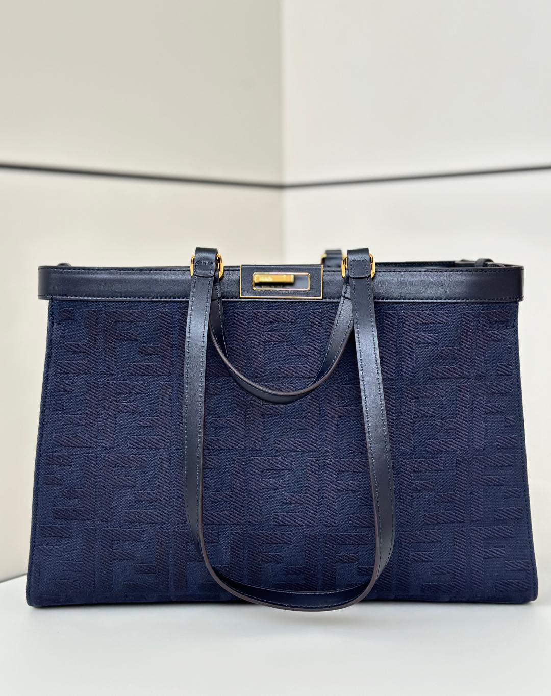 Fendi Peekaboo X-Tote bag in blue FF wool
