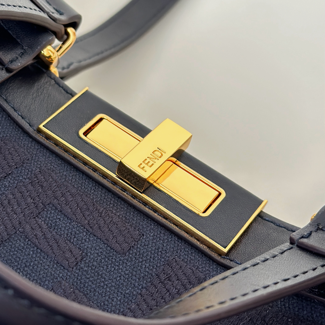 Fendi Peekaboo X-Tote bag in blue FF wool
