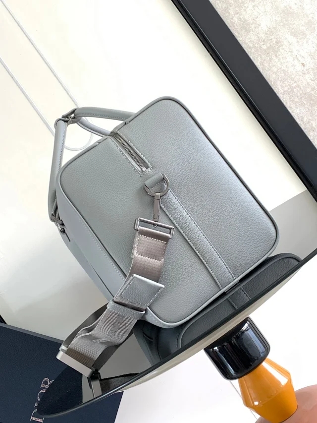 Dior by Birkenstock Christian Dior 1947 Signature Lingot 50 Duffle Bag in Dior Gray grained calfskin.