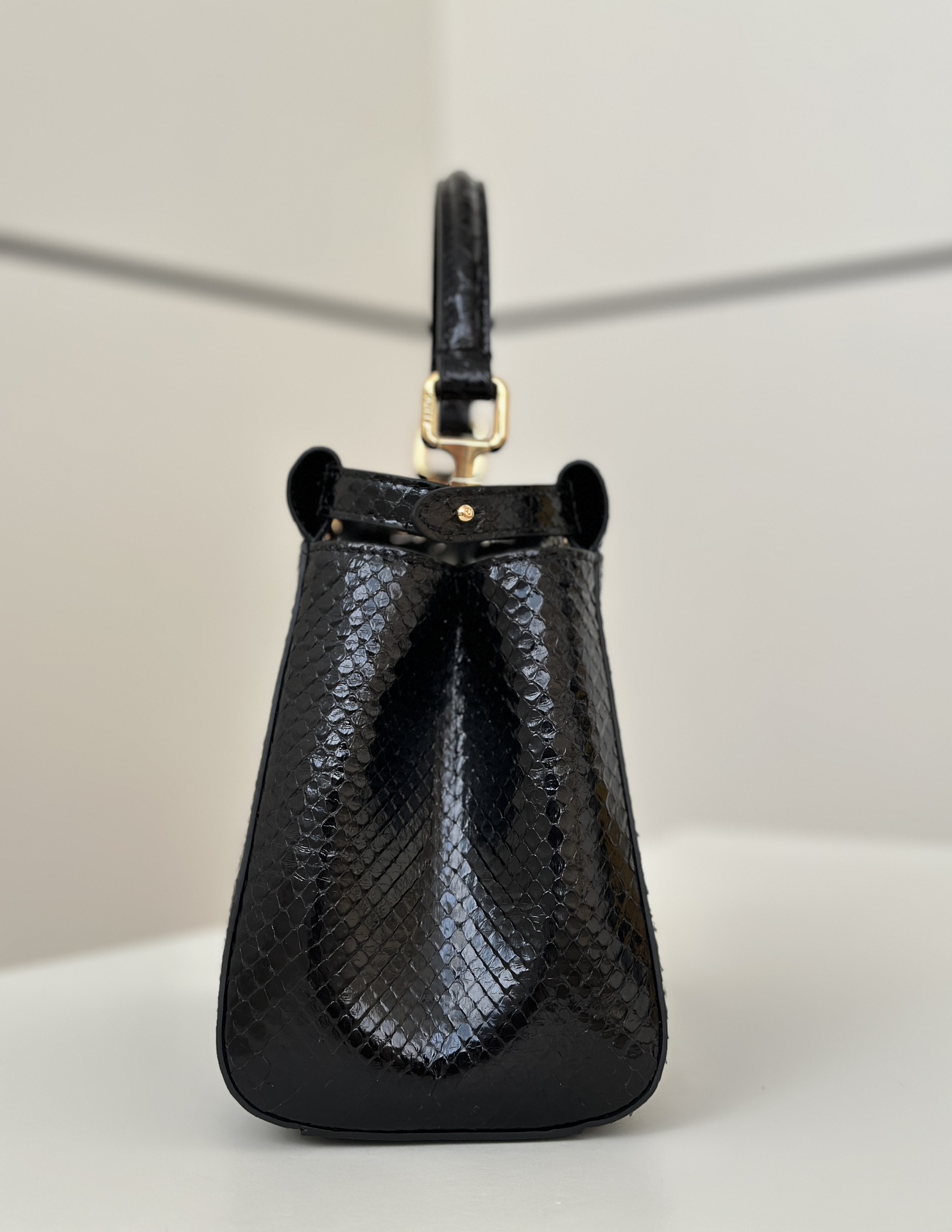 Fendi Peekaboo Mini bag in black python leather