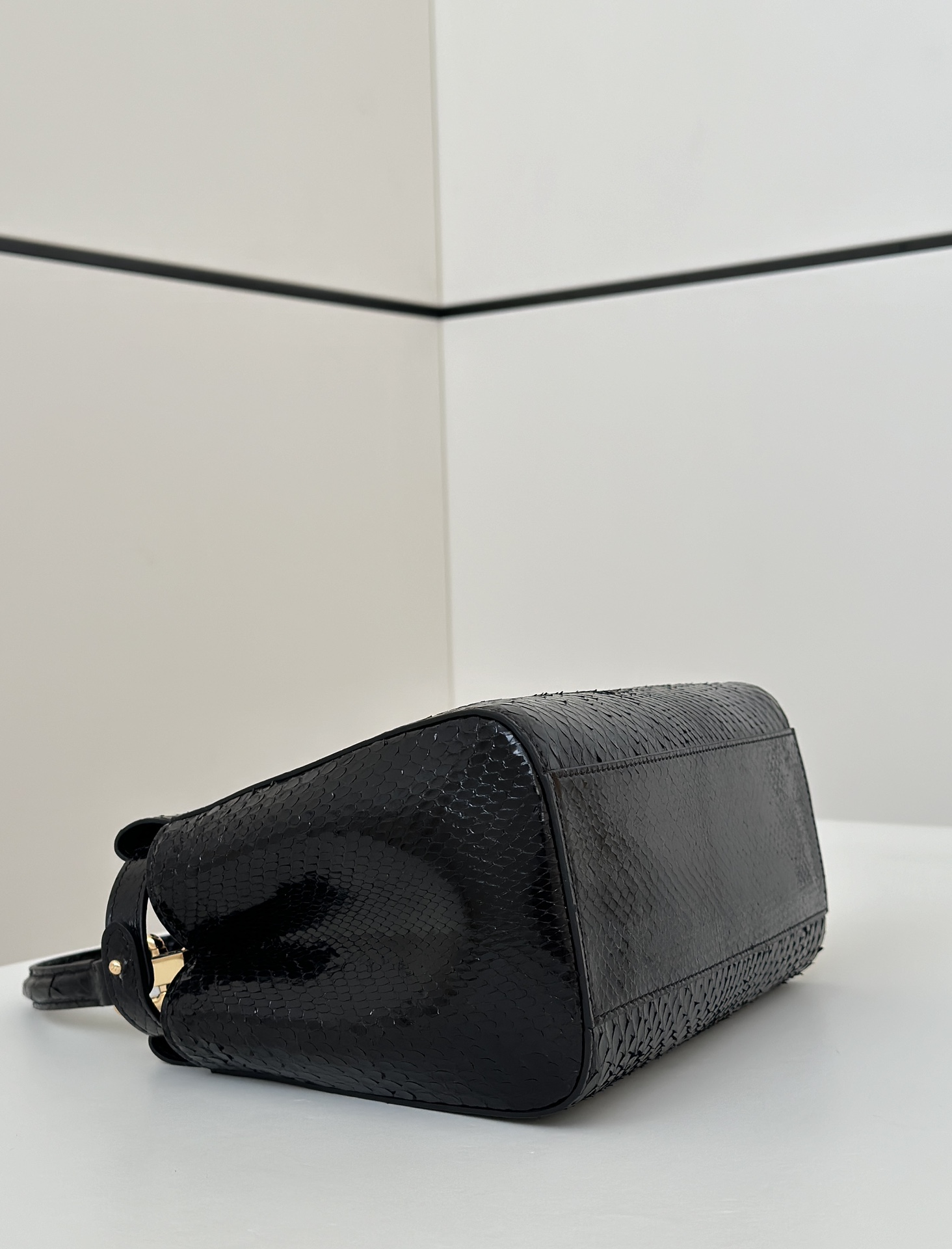 Fendi Peekaboo Mini bag in black python leather
