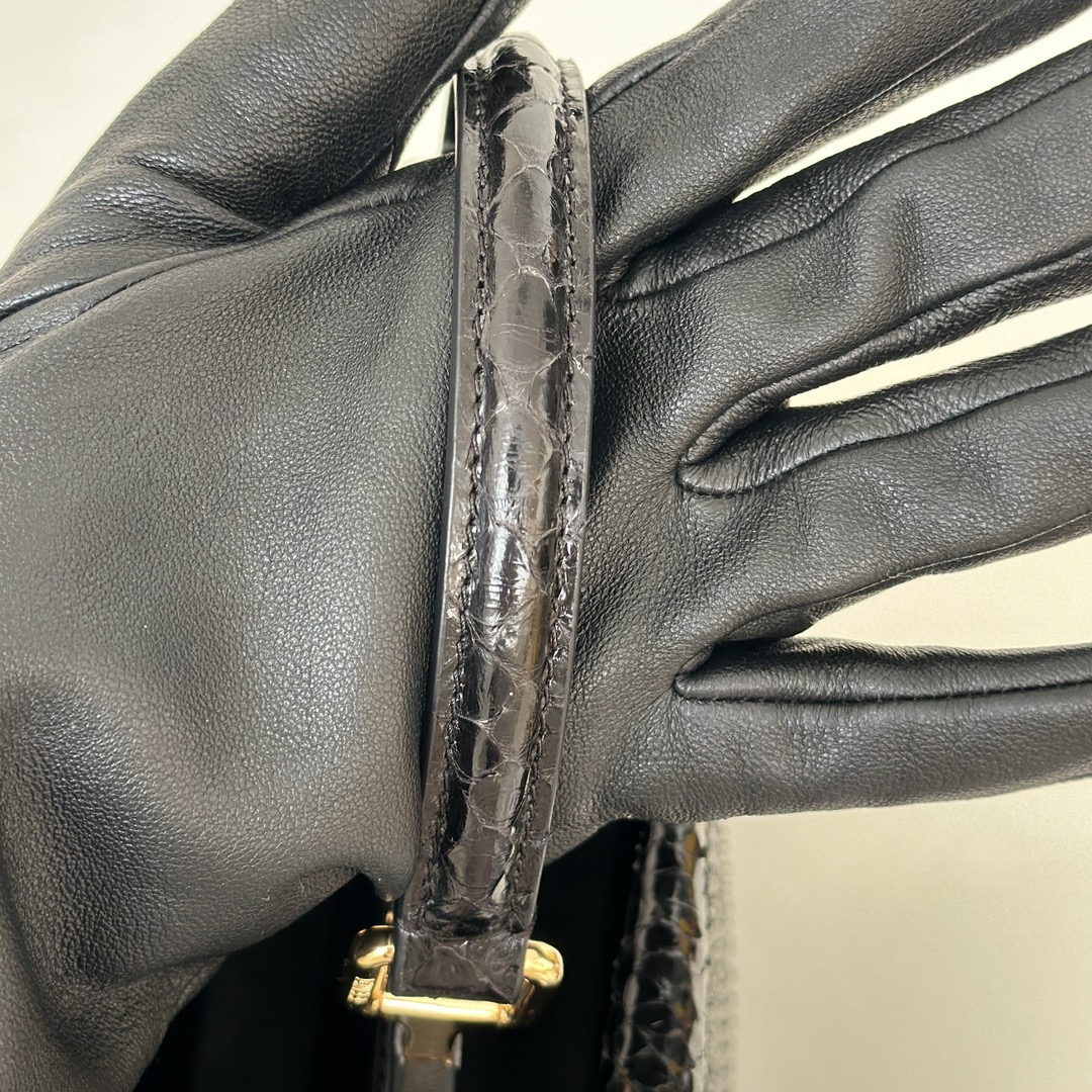 Fendi Peekaboo Mini bag in black python leather