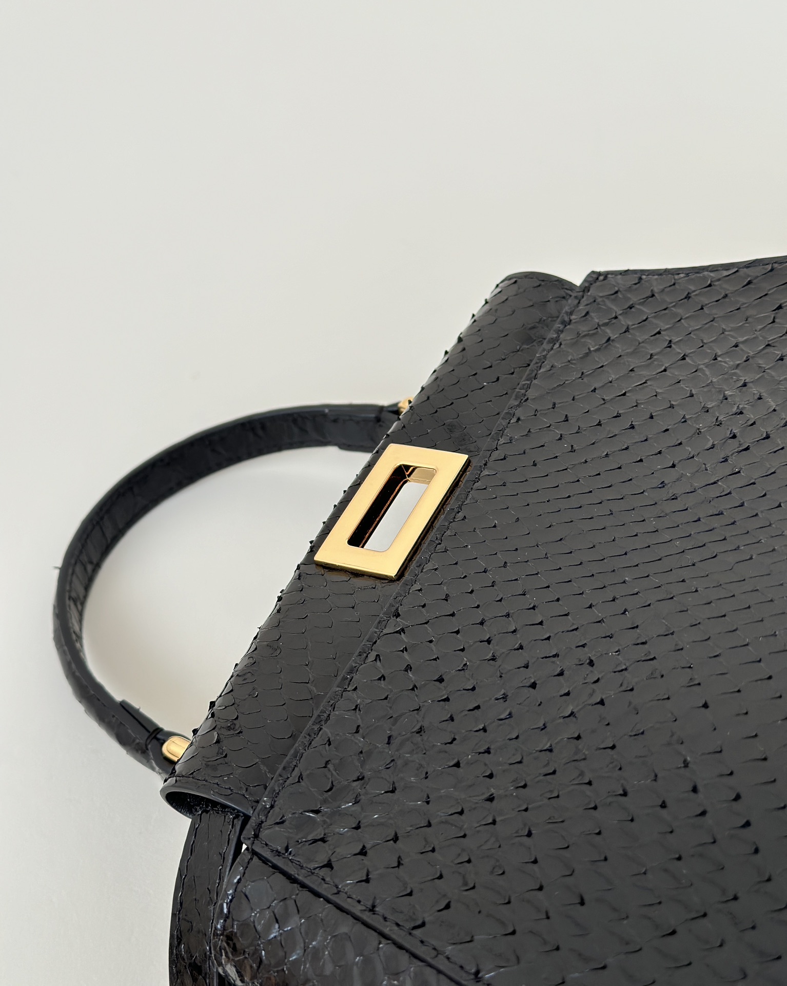 Fendi Peekaboo Mini bag in black python leather