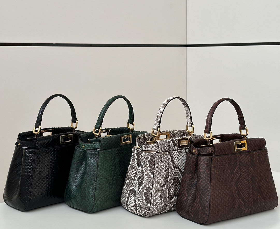 Fendi Peekaboo Mini bag in black python leather