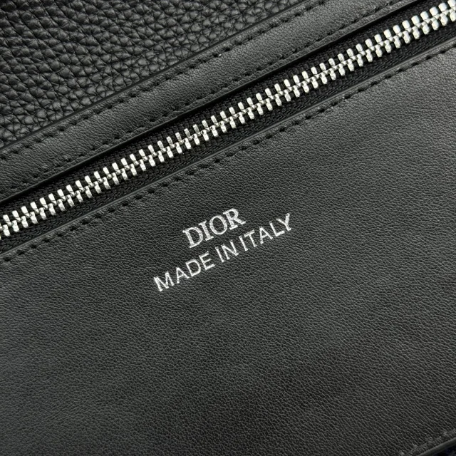 Dior Normandie Vertical Bifold Wallet in black Dior Icons calfskin