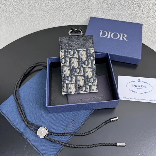 Dior Vertical Card Holder in Dior Oblique jacquard canvas