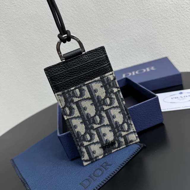 Dior Vertical Card Holder in Dior Oblique jacquard canvas