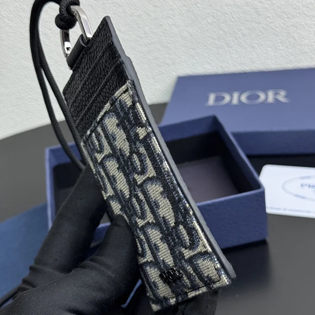 Dior Vertical Card Holder in Dior Oblique jacquard canvas