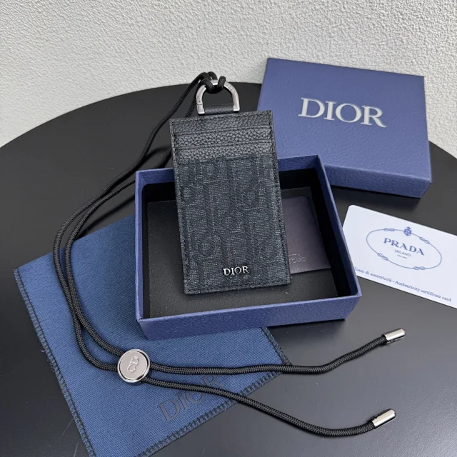 Dior Vertical Card Holder in Dior Oblique jacquard canvas