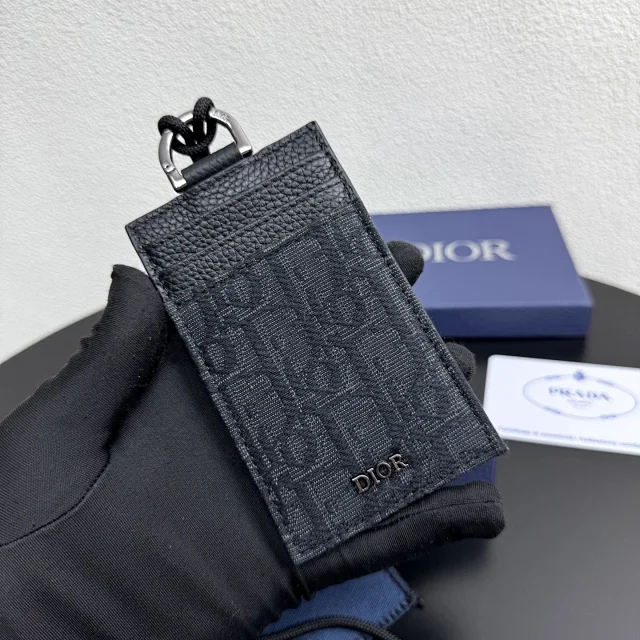Dior Vertical Card Holder in Dior Oblique jacquard canvas
