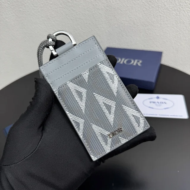 Dior Vertical Card Holder in Dior Oblique jacquard canvas