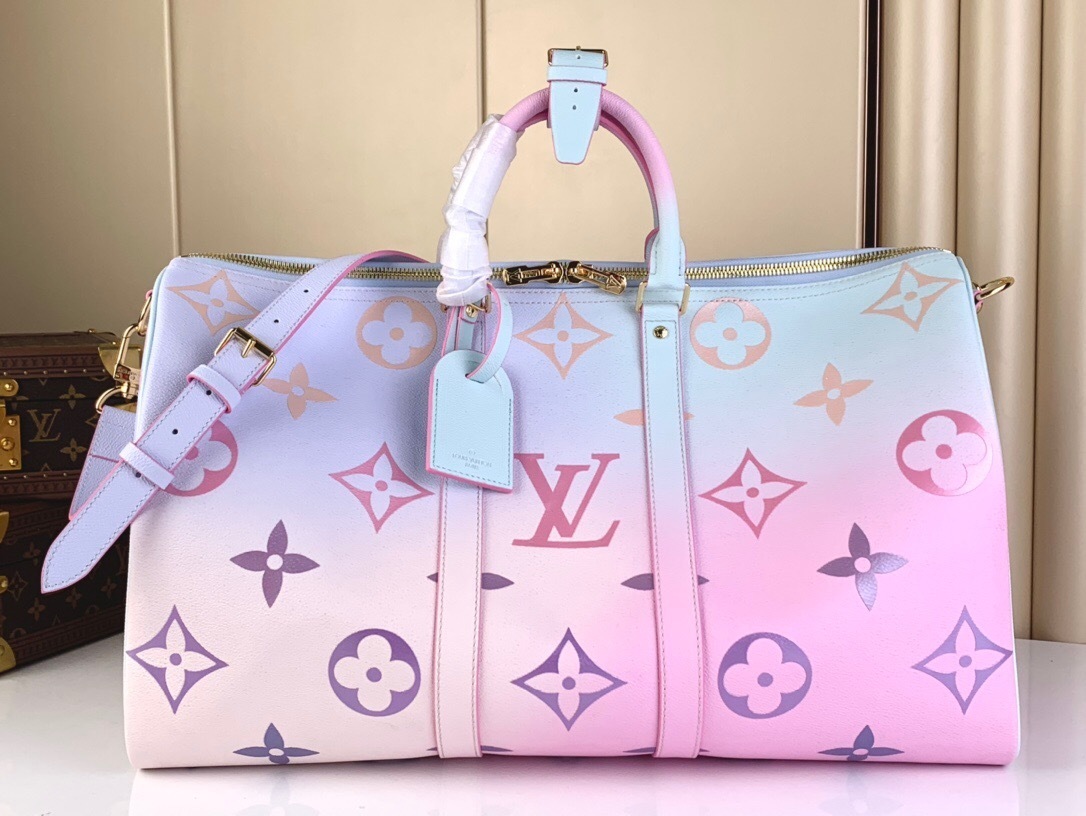 LV Monogram Giant Spring In The City Keepall 45 in the Sunrise Pastel colorway