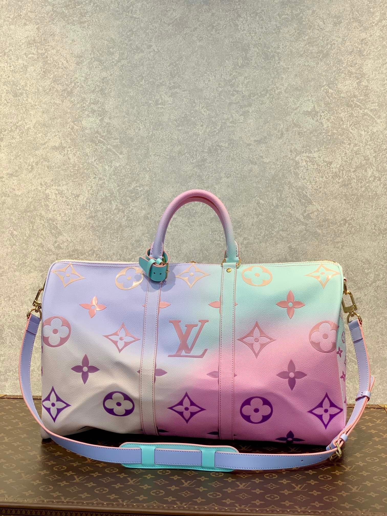LV Keepall Bandoulière 50 Sunrise Pastel.