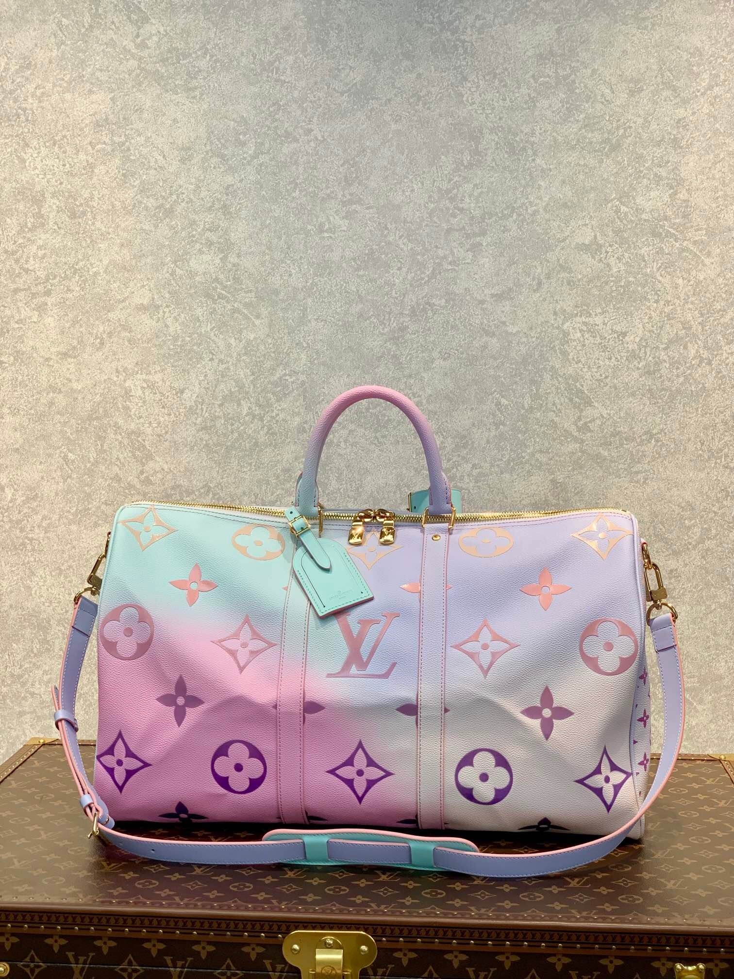 LV Keepall Bandoulière 50 Sunrise Pastel.