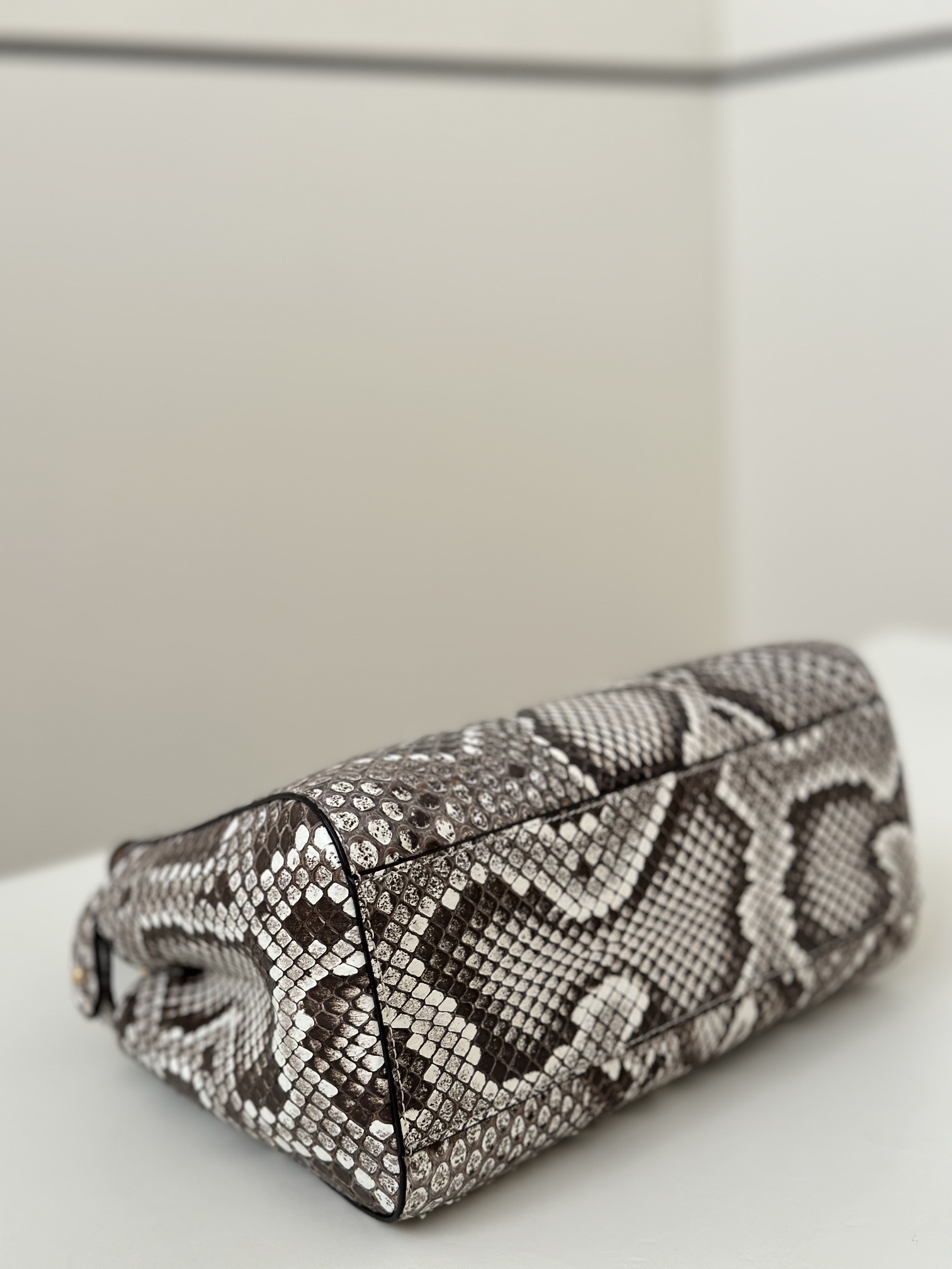 Fendi Peekaboo Mini bag in natural-colored python leather