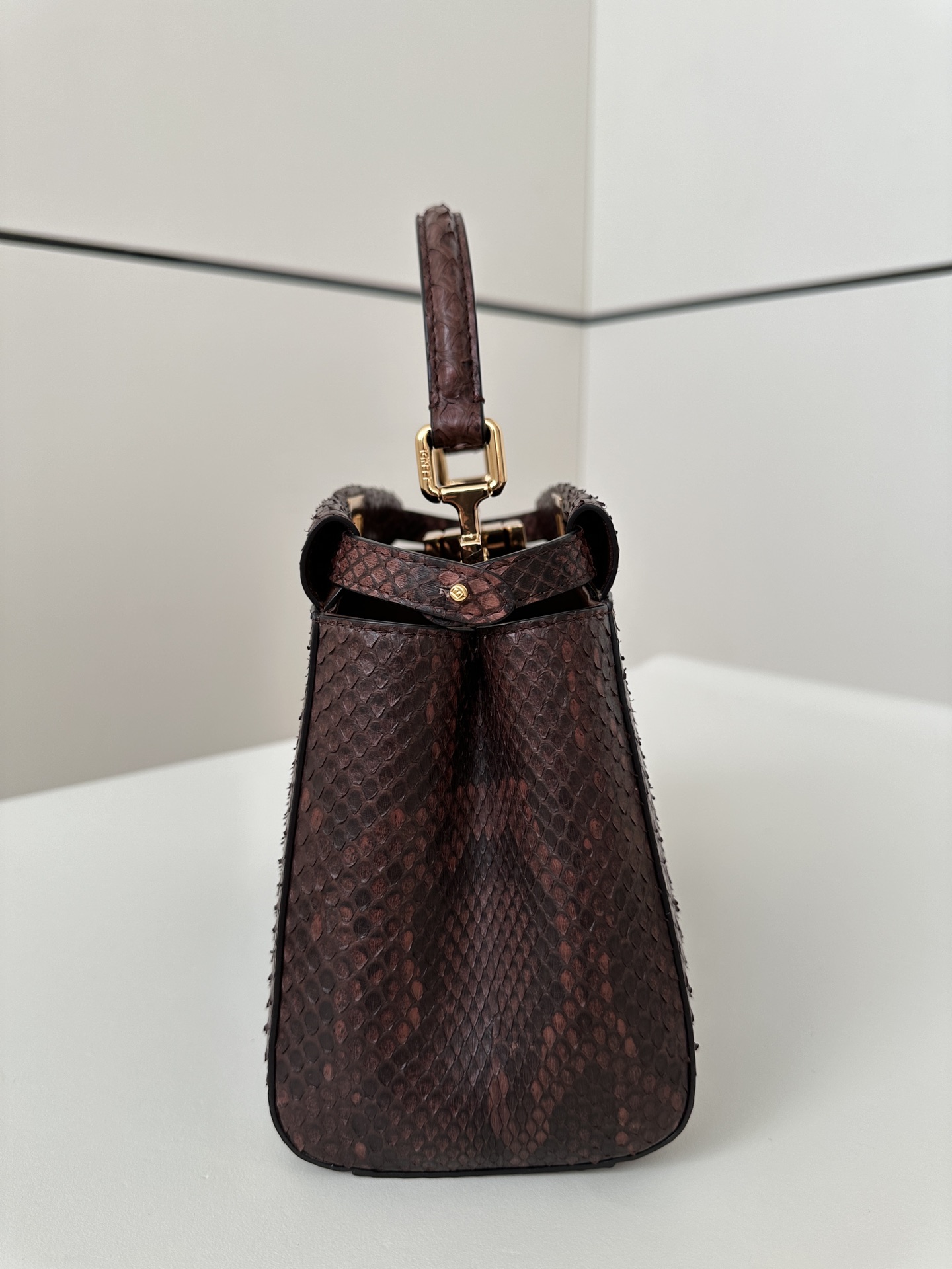 Fendi Peekaboo ISeeU Small bag in natural python leather