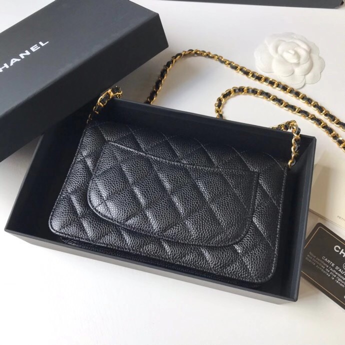 Chanel Wallet on Chain black with hold hardware