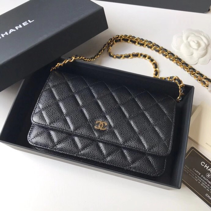 Chanel Wallet on Chain black with hold hardware