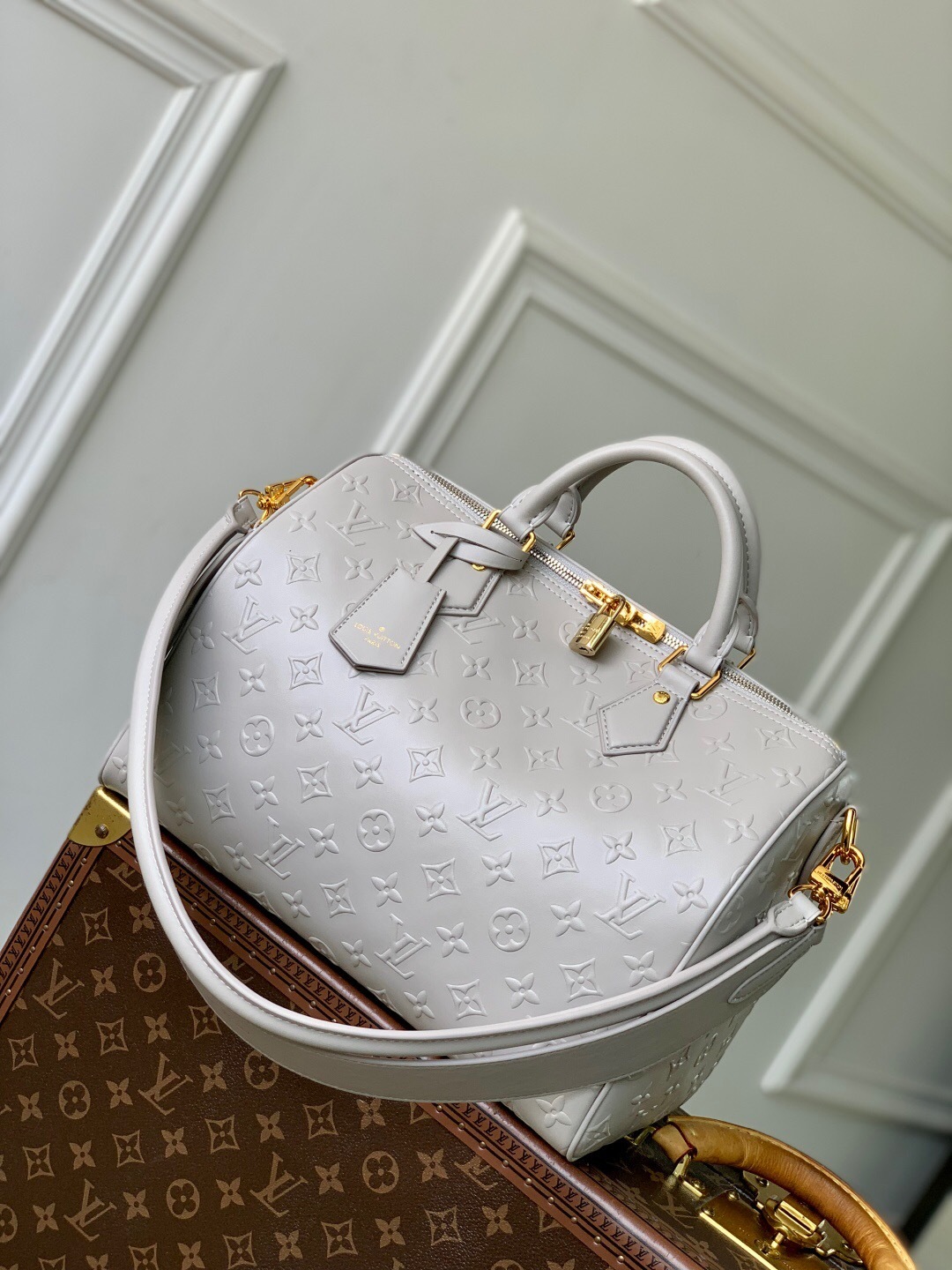 LV Speedy Soft 30 bag in Monogram Empreinte leather