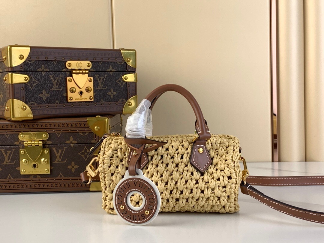 LV Nano Speedy bag with cowhide leather trim