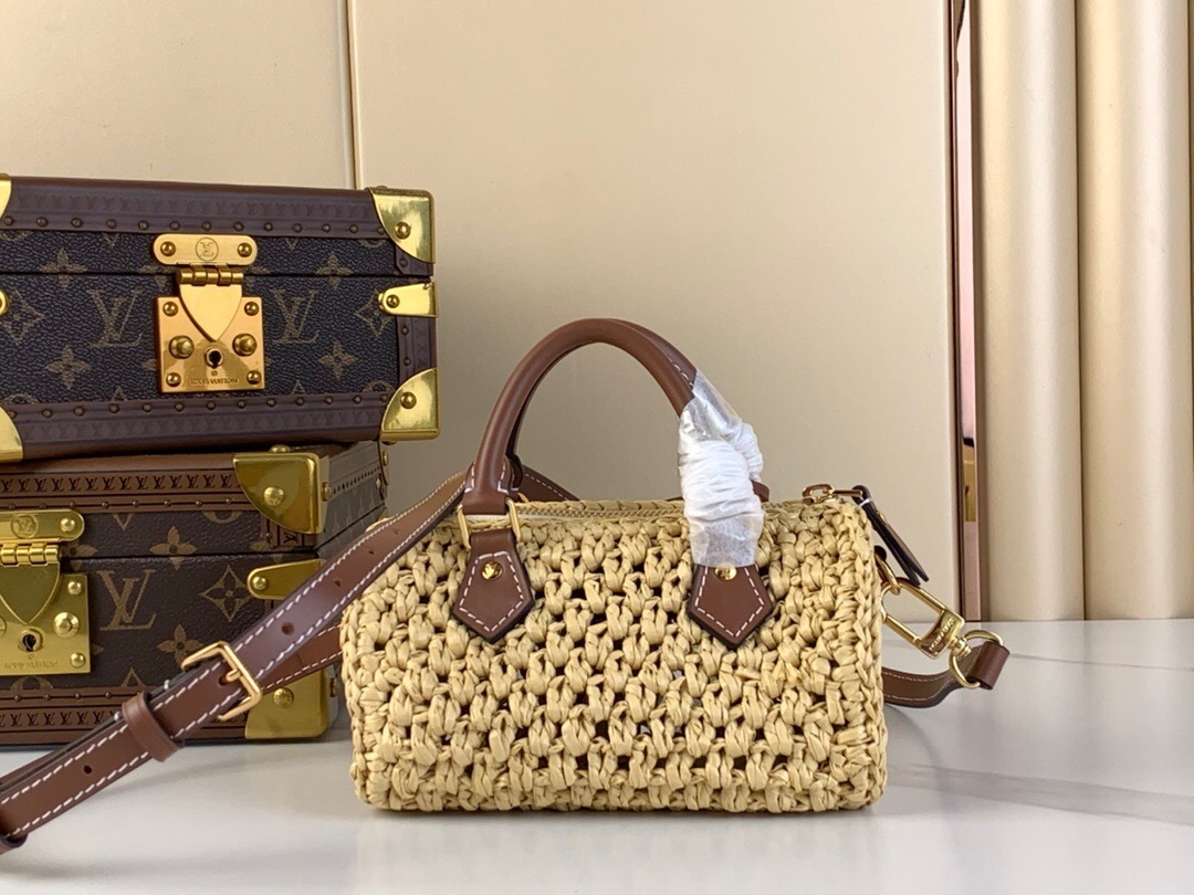 LV Nano Speedy bag with cowhide leather trim
