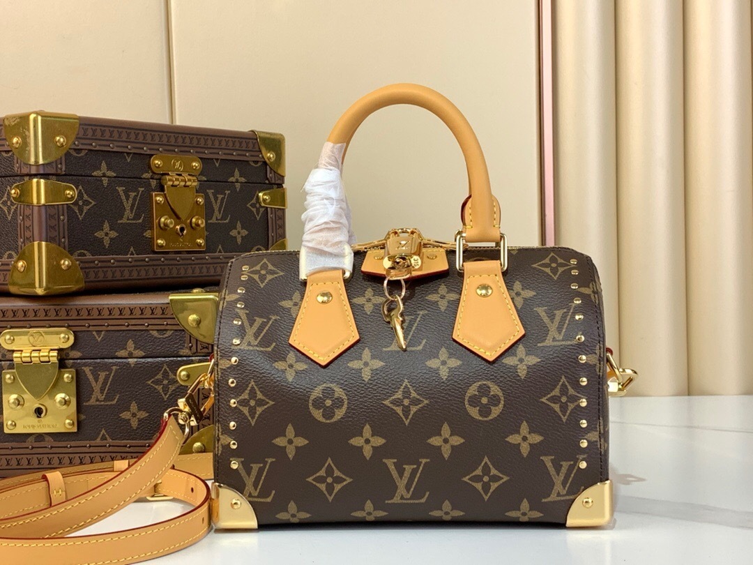 LV Speedy Trunk 20 handbag monogram empriete leather