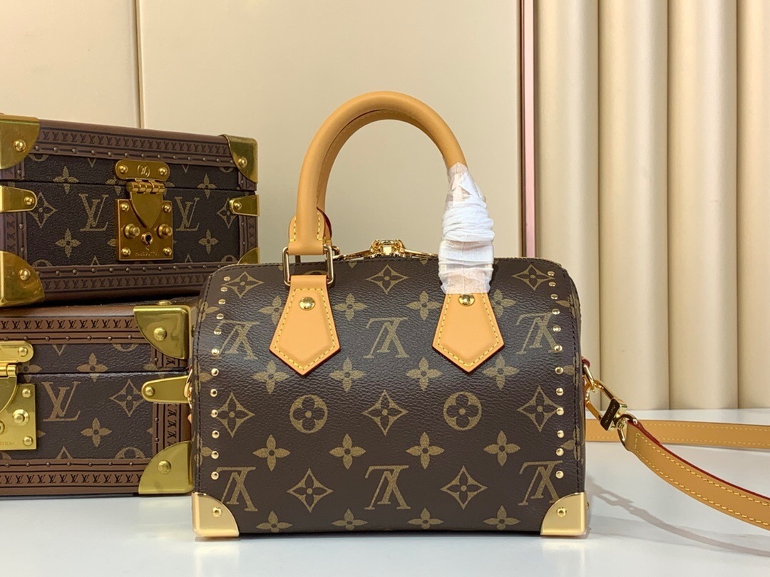 LV Speedy Trunk 20 handbag monogram empriete leather